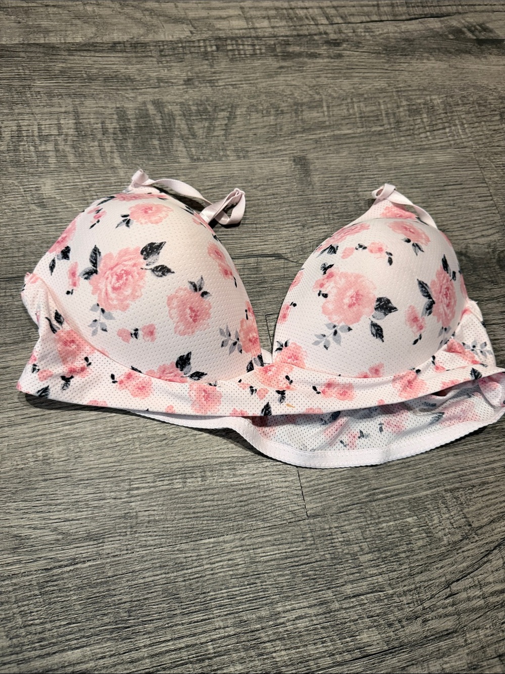 Laura Ashley Pink Floral Ruffle-Edge T-Shirt Bra